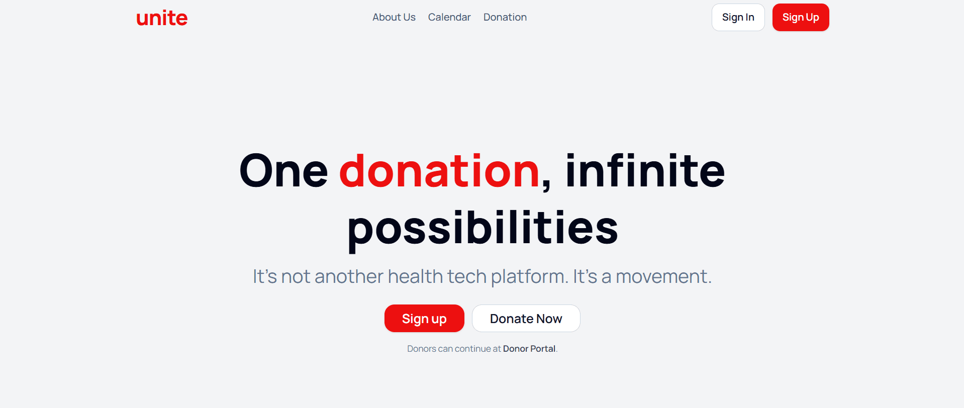 BMC Hospital donation program landing page preview